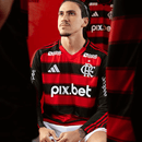 Camisa Flamengo 2025/26 – Manga Longa Masculina – Vermelho e Preto – Adidas