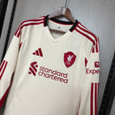 Camisa Liverpool 2025/26 – Reserva Manga Longa – Branca