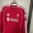 Camisa Liverpool 2025/26 – Titular Manga Longa – Vermelha