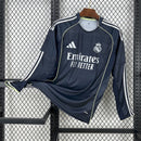Camisa Real Madrid 2025/26 – Reserva Manga Longa – Preta