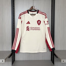 Camisa Liverpool 2025/26 – Reserva Manga Longa – Branca