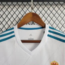 Camisa Retrô Real Madrid 2017/18 – Titular Manga Longa Masculino – Branco – Adidas
