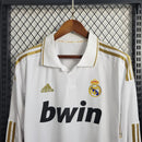 Camisa Retrô Real Madrid 2011/12 – Titular Manga Longa Masculino – Branco – Adidas