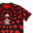 Camisa Flamengo 2025/26 – Pré-Jogo Masculina – Vermelho e Preto – Adidas