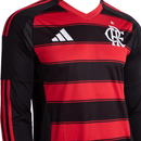 Camisa Flamengo 2025/26 – Manga Longa Masculina – Vermelho e Preto – Adidas