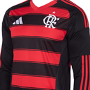 Camisa Flamengo 2025/26 – Manga Longa Masculina – Vermelho e Preto – Adidas