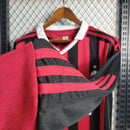 Camisa Retrô Milan 2009/10 – Titular Manga Longa – Vermelha e Preta
