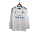 Camisa Retrô Real Madrid 2017/18 – Titular Manga Longa Masculino – Branco – Adidas