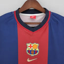 Camisa Retrô Barcelona 1998/99 – Titular Masculino – Azul e Grená – Nike