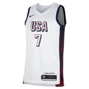 Regata de Basquete EUA – 2024 Nike Swingman Jersey Unissex Kevin Durant 7 Branca