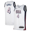 Regata de Basquete EUA – 2024 Nike Swingman Jersey Unissex Stephen Curry 4 Branca