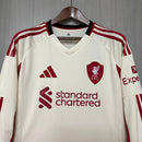 Camisa Liverpool 2025/26 – Reserva Manga Longa – Branca